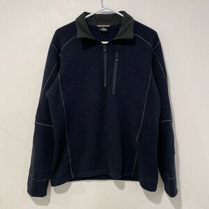 KÜHL Men’s Large Navy Blue Quarter Zip Fleece Pullover Jacket – Outdoor Hiking W
